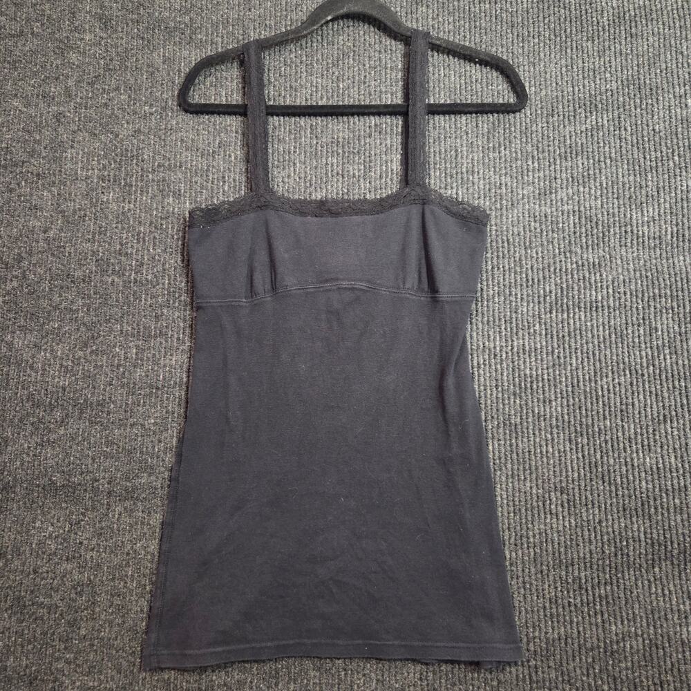 Whimsygoth Alt Black Lace Trim Babydoll Camisole Tank Top Size XL 100% Cotton